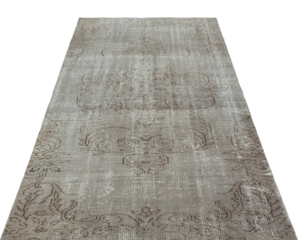 Gray Over Dyed Vintage Rug 4'2'' x 8'2'' ft 126 x 250 cm