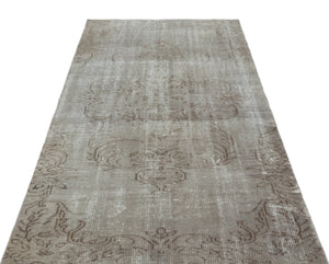 Gray Over Dyed Vintage Rug 4'2'' x 8'2'' ft 126 x 250 cm
