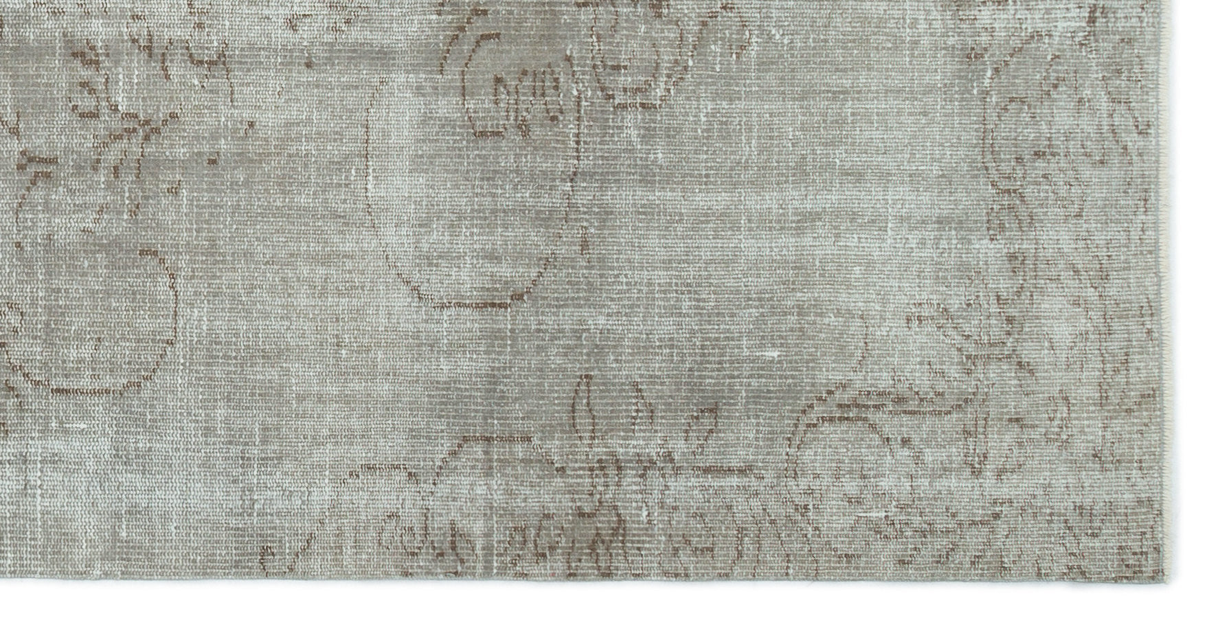 Gray Over Dyed Vintage Rug 4'2'' x 8'2'' ft 126 x 250 cm