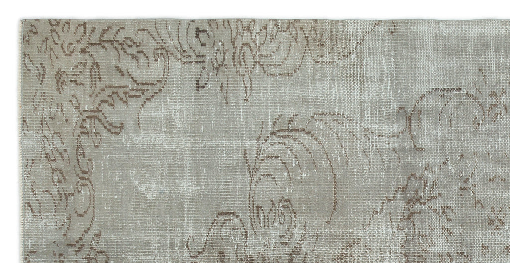 Gray Over Dyed Vintage Rug 4'2'' x 8'2'' ft 126 x 250 cm