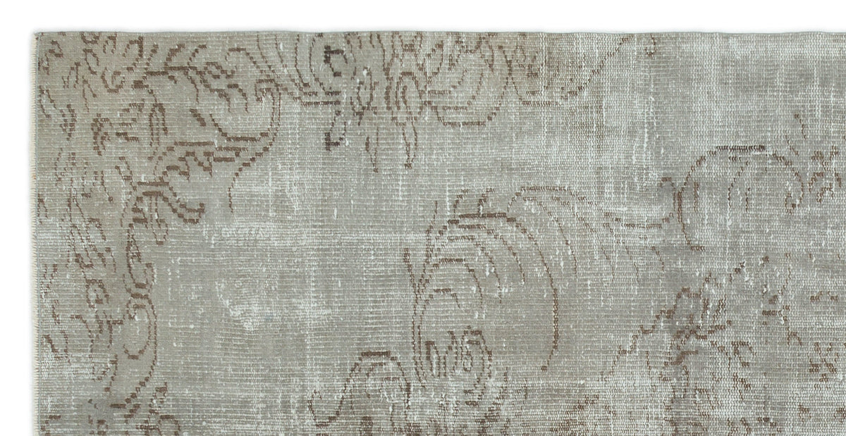 Gray Over Dyed Vintage Rug 4&#39;2&#39;&#39; x 8&#39;2&#39;&#39; ft 126 x 250 cm