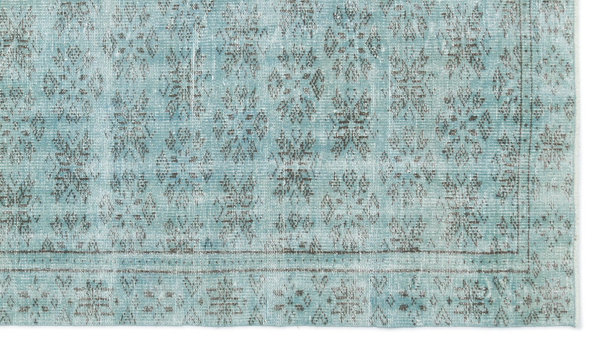 Blue Over Dyed Vintage Rug 5&#39;2&#39;&#39; x 8&#39;11&#39;&#39; ft 157 x 273 cm