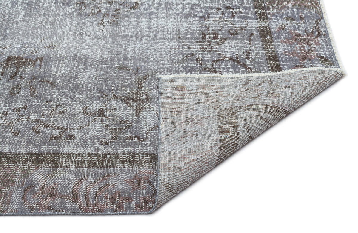 Gray Over Dyed Vintage Rug 5&#39;6&#39;&#39; x 8&#39;6&#39;&#39; ft 168 x 260 cm