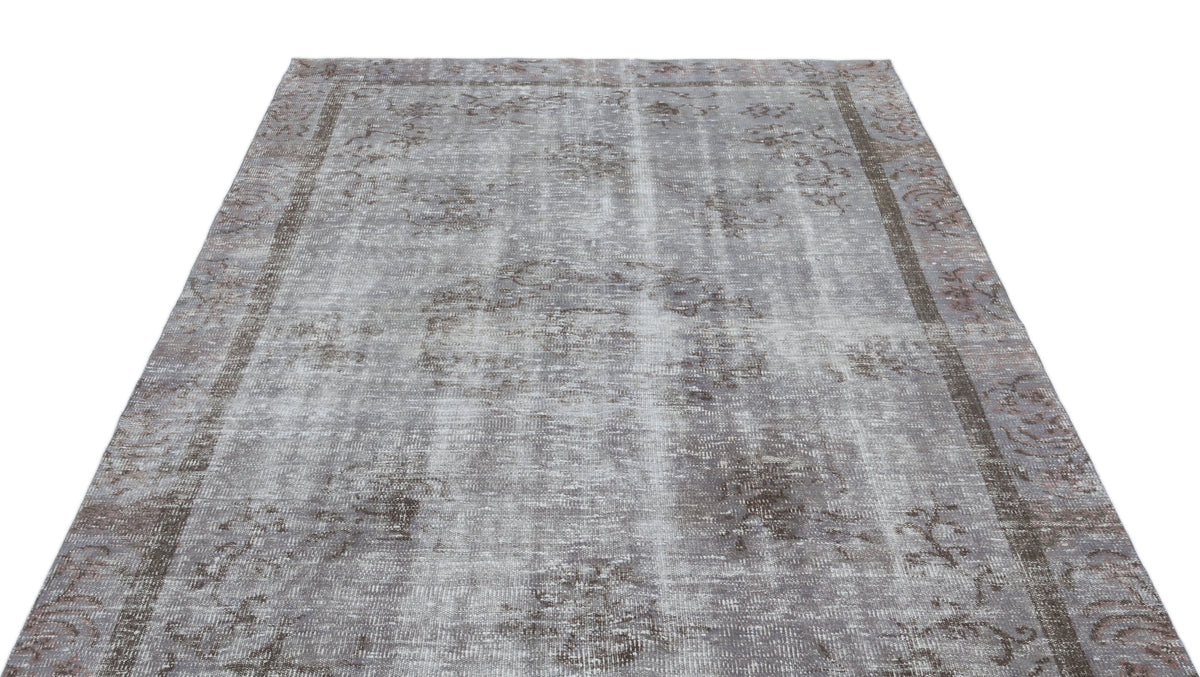 Gray Over Dyed Vintage Rug 5&#39;6&#39;&#39; x 8&#39;6&#39;&#39; ft 168 x 260 cm