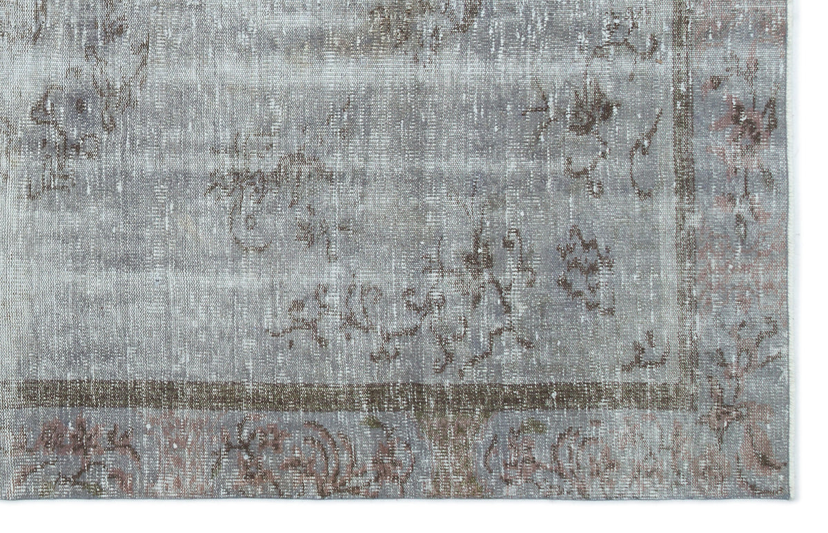 Gray Over Dyed Vintage Rug 5&#39;6&#39;&#39; x 8&#39;6&#39;&#39; ft 168 x 260 cm