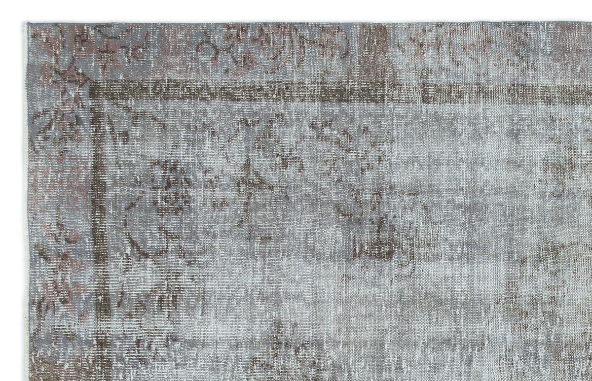 Gray Over Dyed Vintage Rug 5&#39;6&#39;&#39; x 8&#39;6&#39;&#39; ft 168 x 260 cm