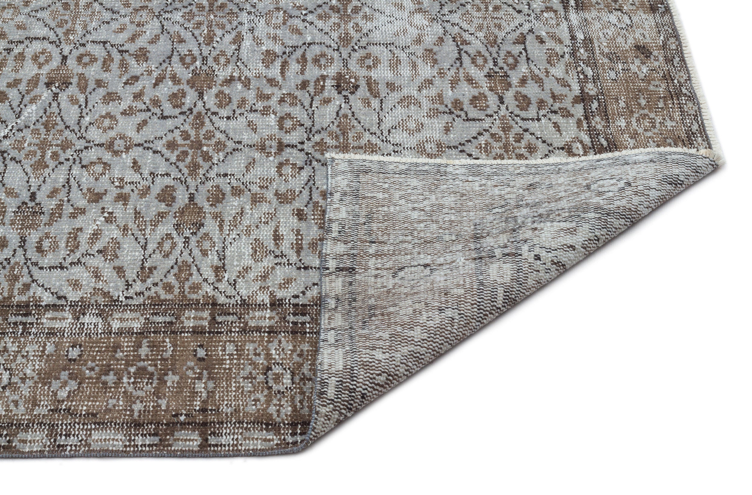 Gray Over Dyed Vintage Rug 5'3'' x 8'8'' ft 159 x 264 cm