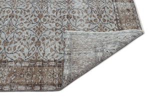 Gray Over Dyed Vintage Rug 5'3'' x 8'8'' ft 159 x 264 cm