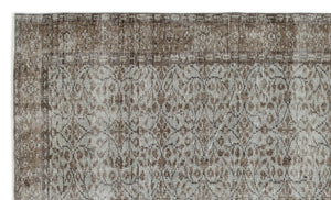 Gray Over Dyed Vintage Rug 5'3'' x 8'8'' ft 159 x 264 cm