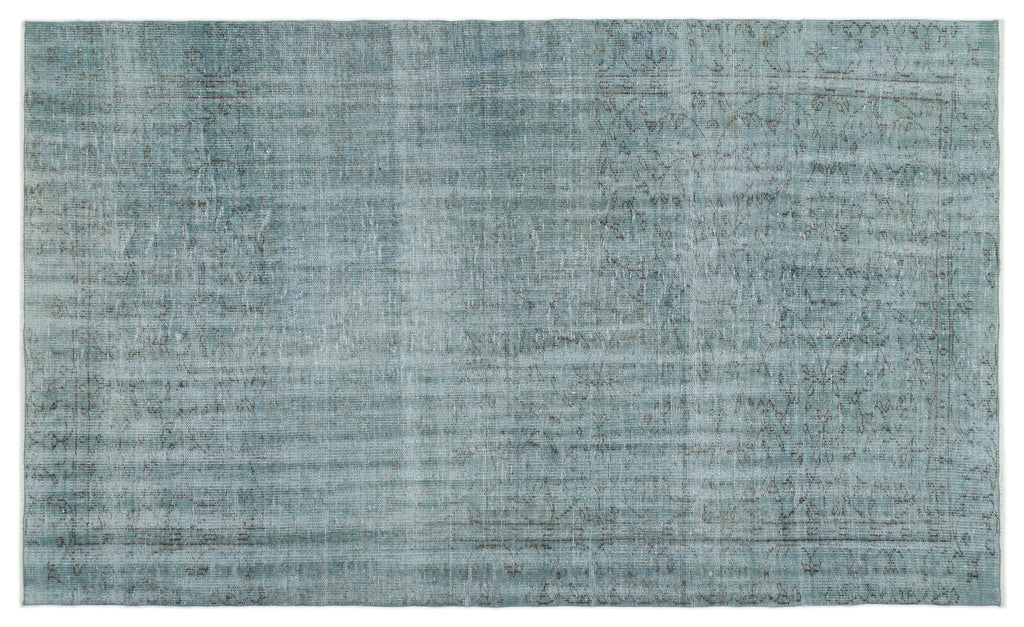 Blue Over Dyed Vintage Rug 5'7'' x 9'3'' ft 170 x 282 cm