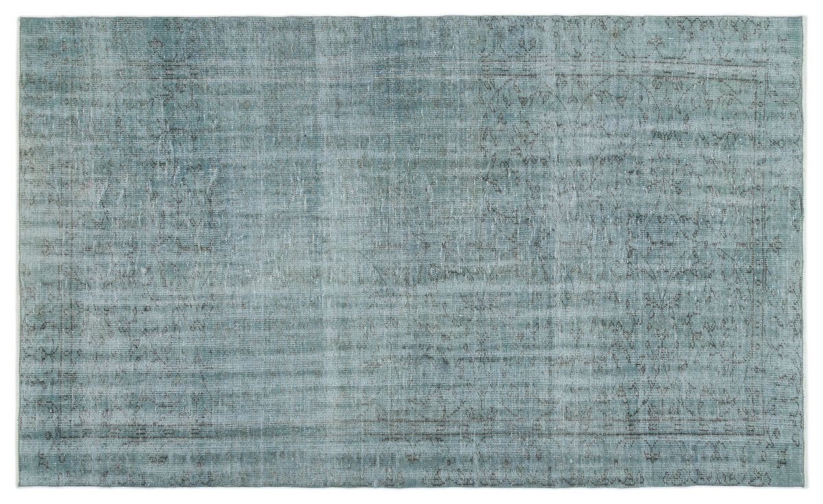 Blue Over Dyed Vintage Rug 5&#39;7&#39;&#39; x 9&#39;3&#39;&#39; ft 170 x 282 cm