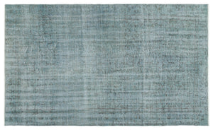 Blue Over Dyed Vintage Rug 5'7'' x 9'3'' ft 170 x 282 cm