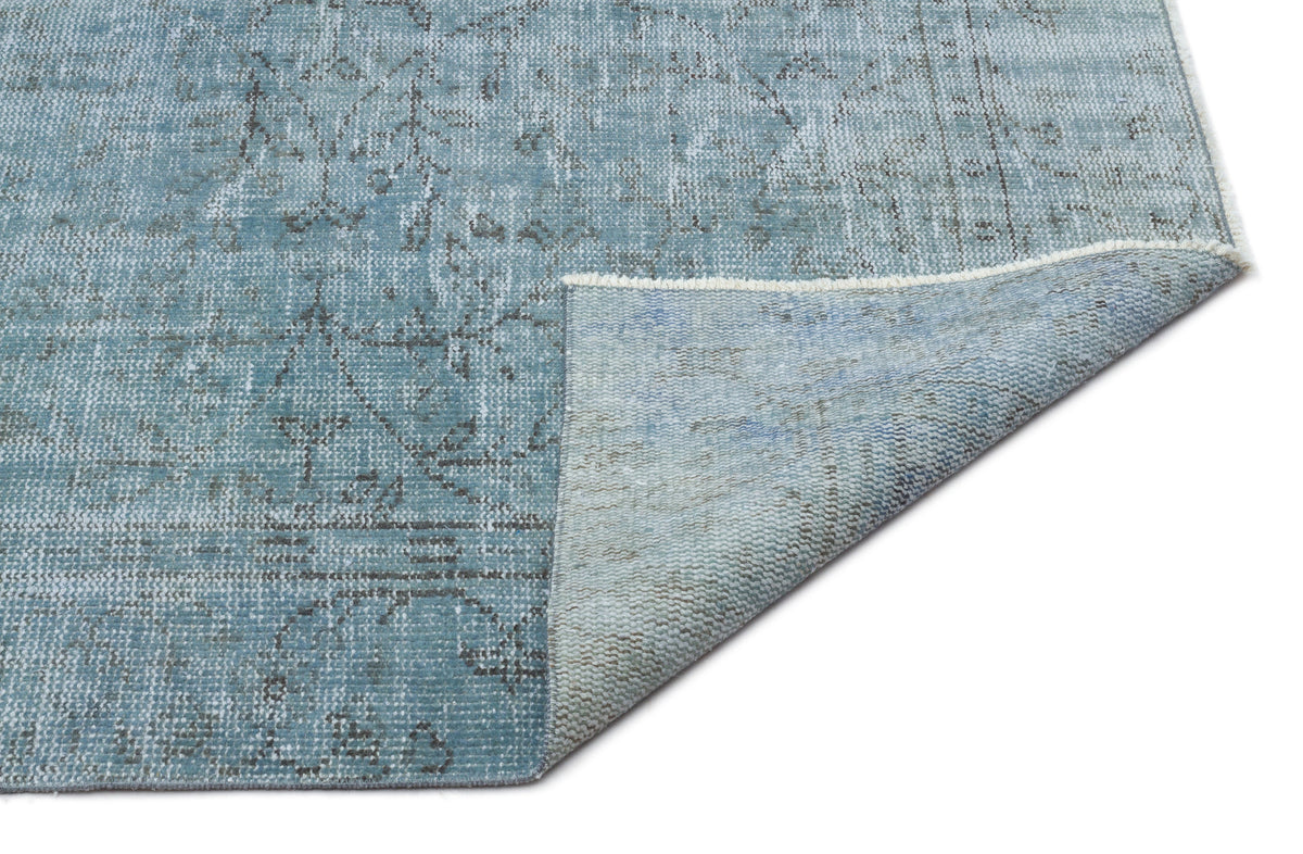 Blue Over Dyed Vintage Rug 5&#39;7&#39;&#39; x 9&#39;3&#39;&#39; ft 170 x 282 cm