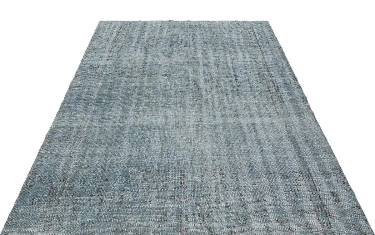 Blue Over Dyed Vintage Rug 5&#39;7&#39;&#39; x 9&#39;3&#39;&#39; ft 170 x 282 cm