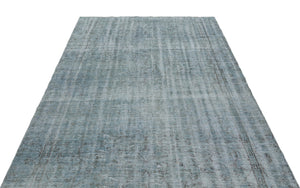 Blue Over Dyed Vintage Rug 5'7'' x 9'3'' ft 170 x 282 cm