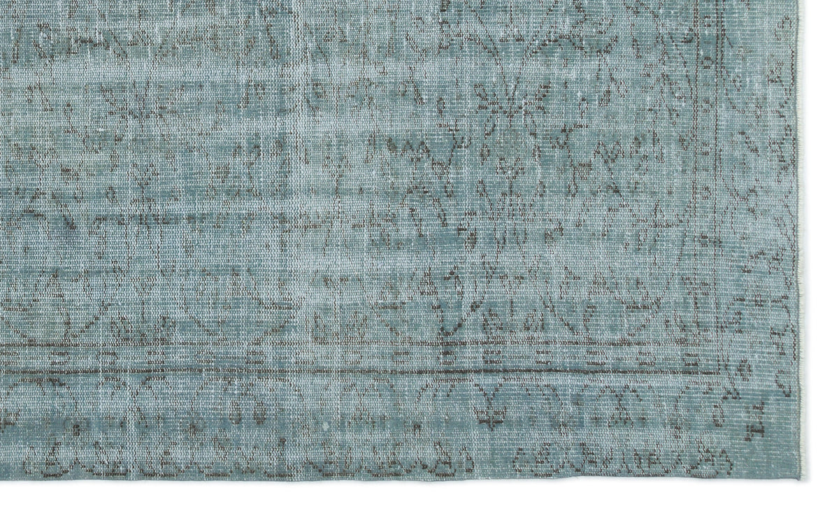 Blue Over Dyed Vintage Rug 5&#39;7&#39;&#39; x 9&#39;3&#39;&#39; ft 170 x 282 cm