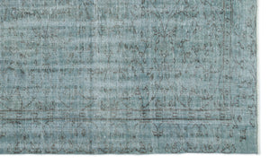 Blue Over Dyed Vintage Rug 5'7'' x 9'3'' ft 170 x 282 cm