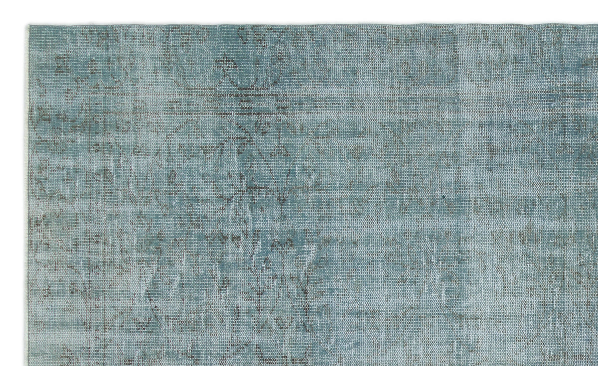 Blue Over Dyed Vintage Rug 5&#39;7&#39;&#39; x 9&#39;3&#39;&#39; ft 170 x 282 cm