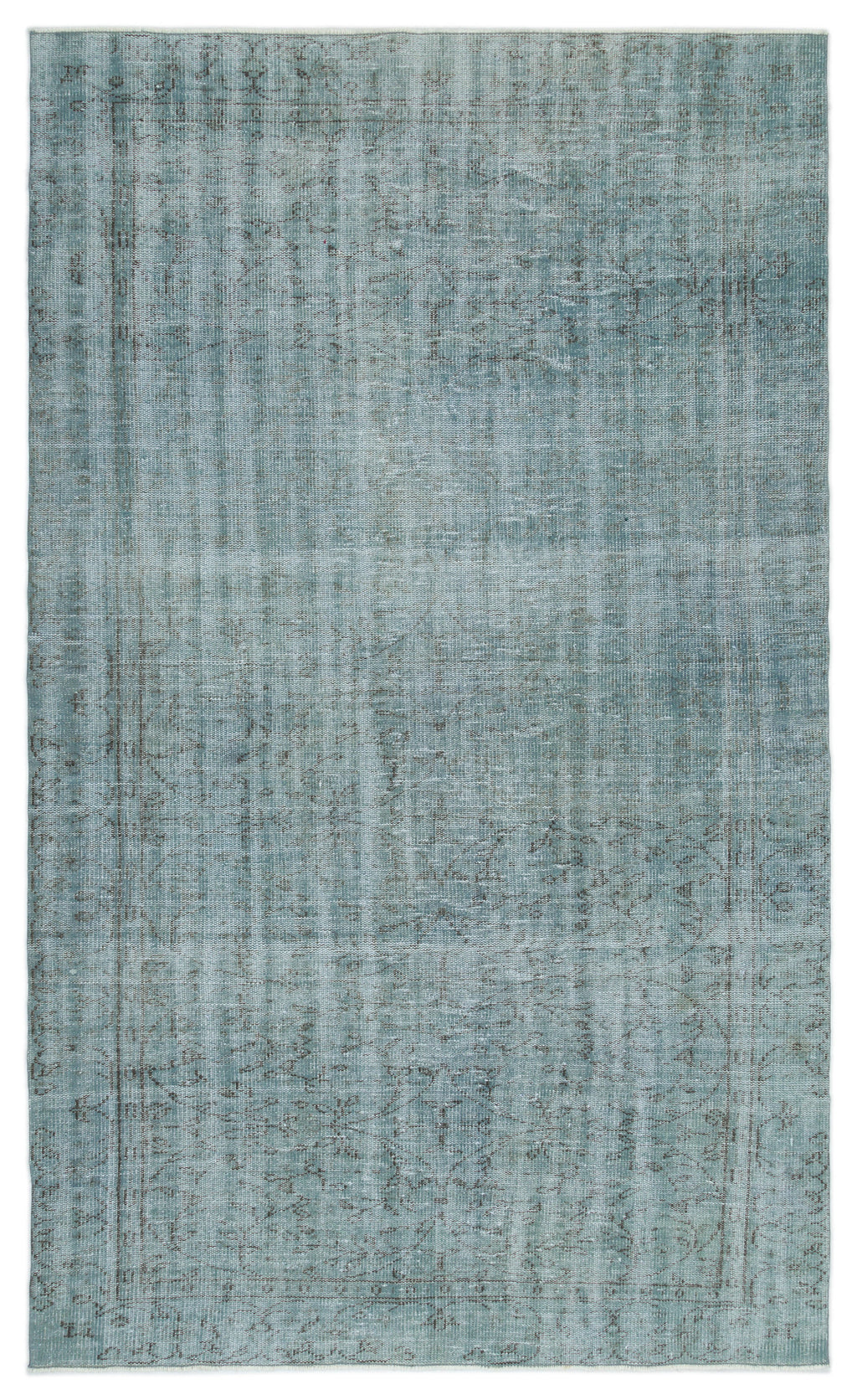 Blue Over Dyed Vintage Rug 5'7'' x 9'3'' ft 170 x 282 cm