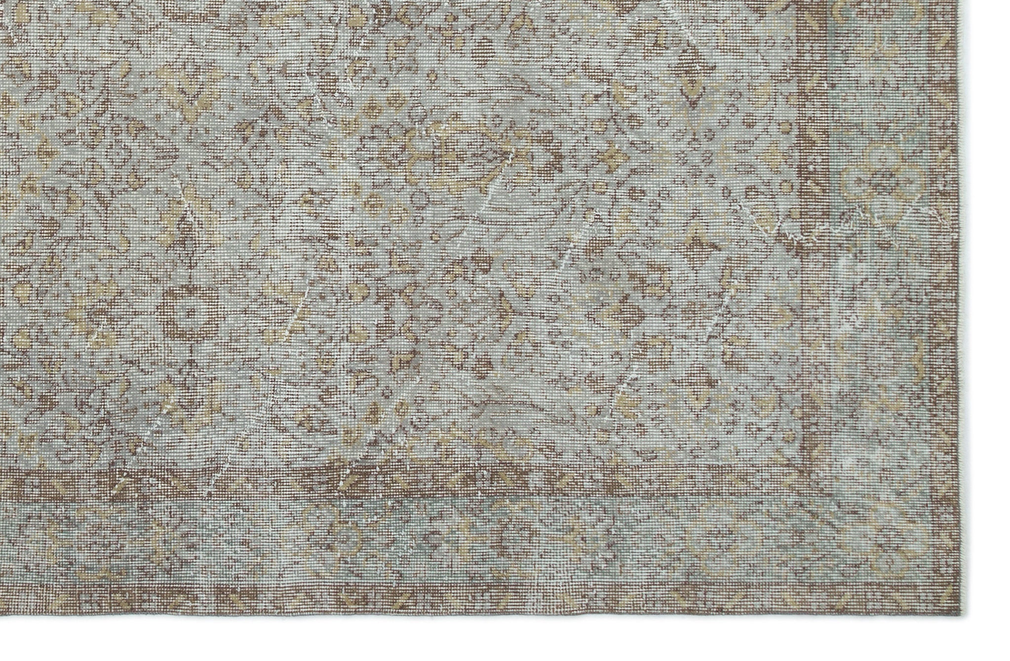 Gray Over Dyed Vintage Rug 6'1'' x 9'6'' ft 186 x 290 cm