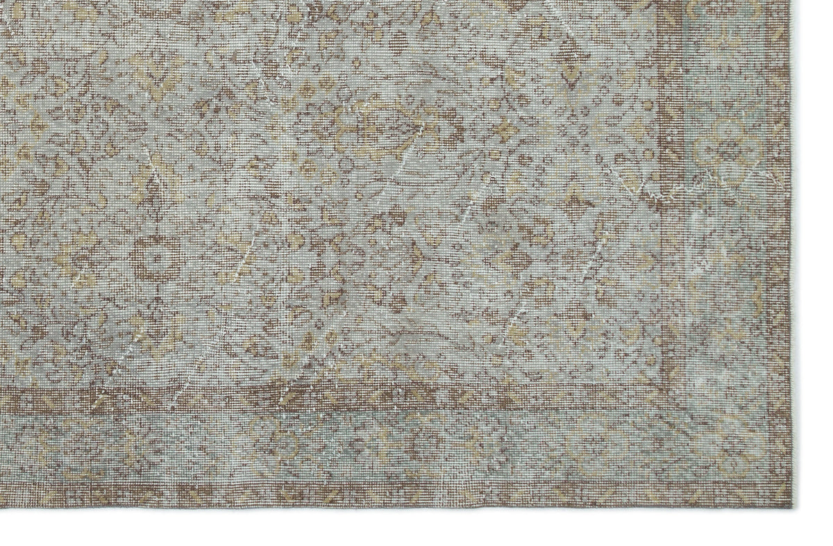 Gray Over Dyed Vintage Rug 6&#39;1&#39;&#39; x 9&#39;6&#39;&#39; ft 186 x 290 cm