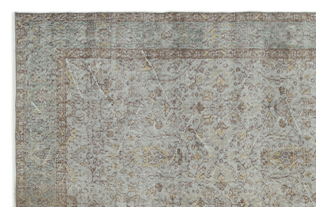 Gray Over Dyed Vintage Rug 6&#39;1&#39;&#39; x 9&#39;6&#39;&#39; ft 186 x 290 cm