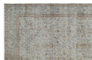 Gray Over Dyed Vintage Rug 6'1'' x 9'6'' ft 186 x 290 cm