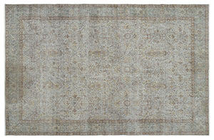 Gray Over Dyed Vintage Rug 6'1'' x 9'6'' ft 186 x 290 cm