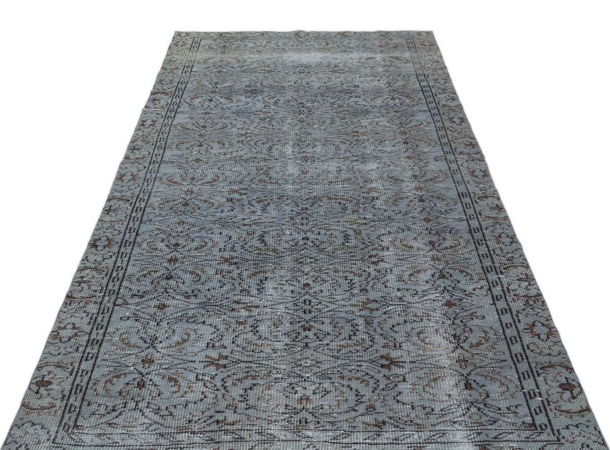 Gray Over Dyed Vintage Rug 4&#39;8&#39;&#39; x 8&#39;6&#39;&#39; ft 142 x 258 cm