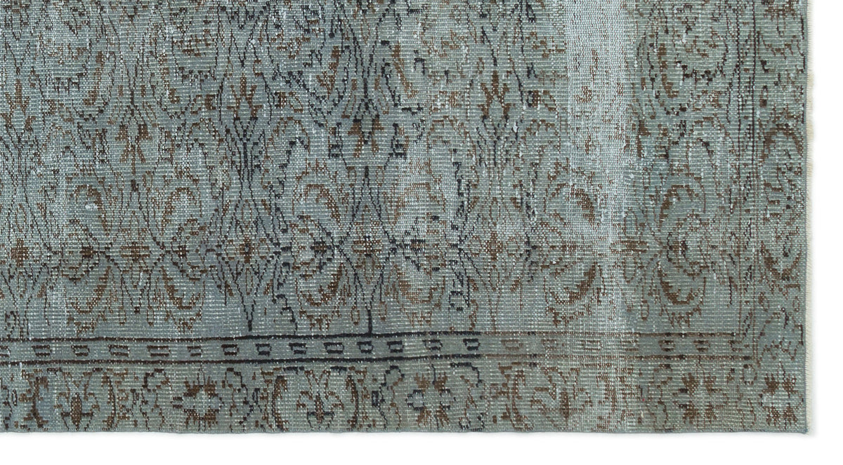 Gray Over Dyed Vintage Rug 4&#39;8&#39;&#39; x 8&#39;6&#39;&#39; ft 142 x 258 cm