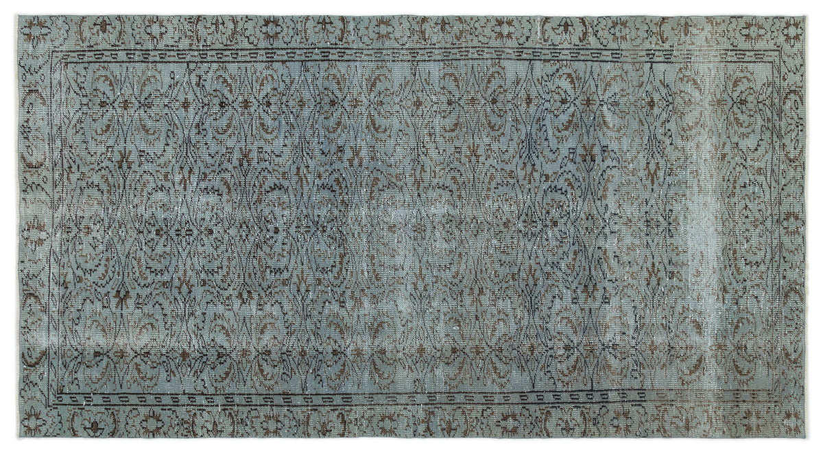 Gray Over Dyed Vintage Rug 4&#39;8&#39;&#39; x 8&#39;6&#39;&#39; ft 142 x 258 cm