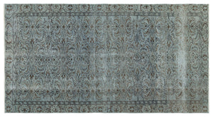 Gray Over Dyed Vintage Rug 4'8'' x 8'6'' ft 142 x 258 cm