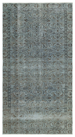 Gray Over Dyed Vintage Rug 4'8'' x 8'6'' ft 142 x 258 cm