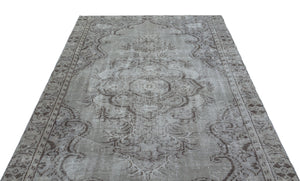 Gray Over Dyed Vintage Rug 5'3'' x 8'11'' ft 159 x 273 cm