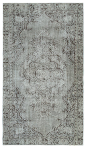 Gray Over Dyed Vintage Rug 5'3'' x 8'11'' ft 159 x 273 cm