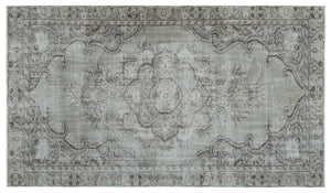 Gray Over Dyed Vintage Rug 5'3'' x 8'11'' ft 159 x 273 cm