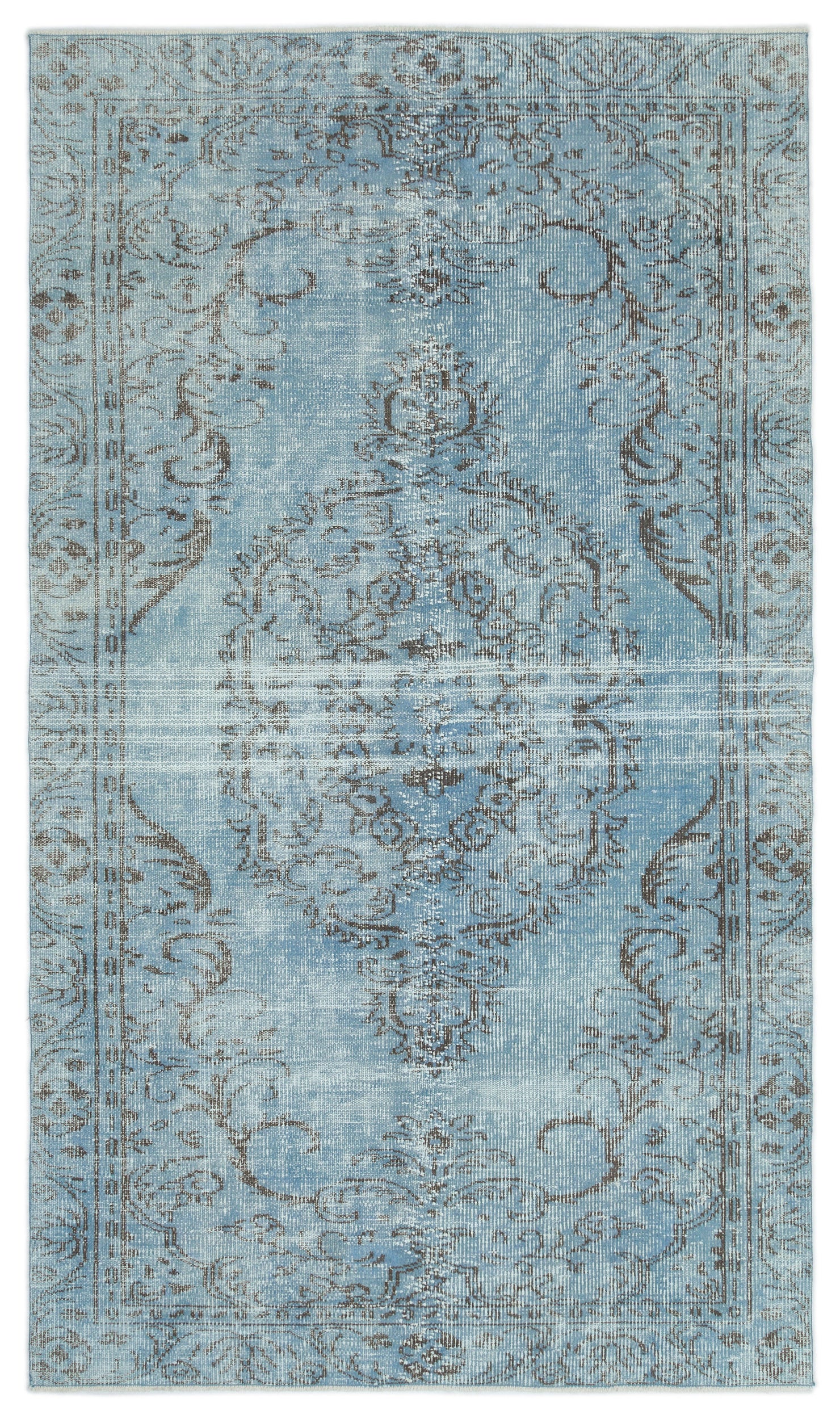 Blue Over Dyed Vintage Rug 4'10'' x 8'5'' ft 148 x 256 cm