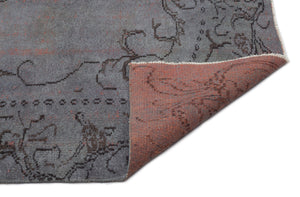 Gray Over Dyed Vintage Rug 5'10'' x 10'1'' ft 177 x 307 cm
