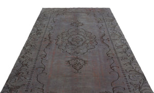 Gray Over Dyed Vintage Rug 5'10'' x 10'1'' ft 177 x 307 cm