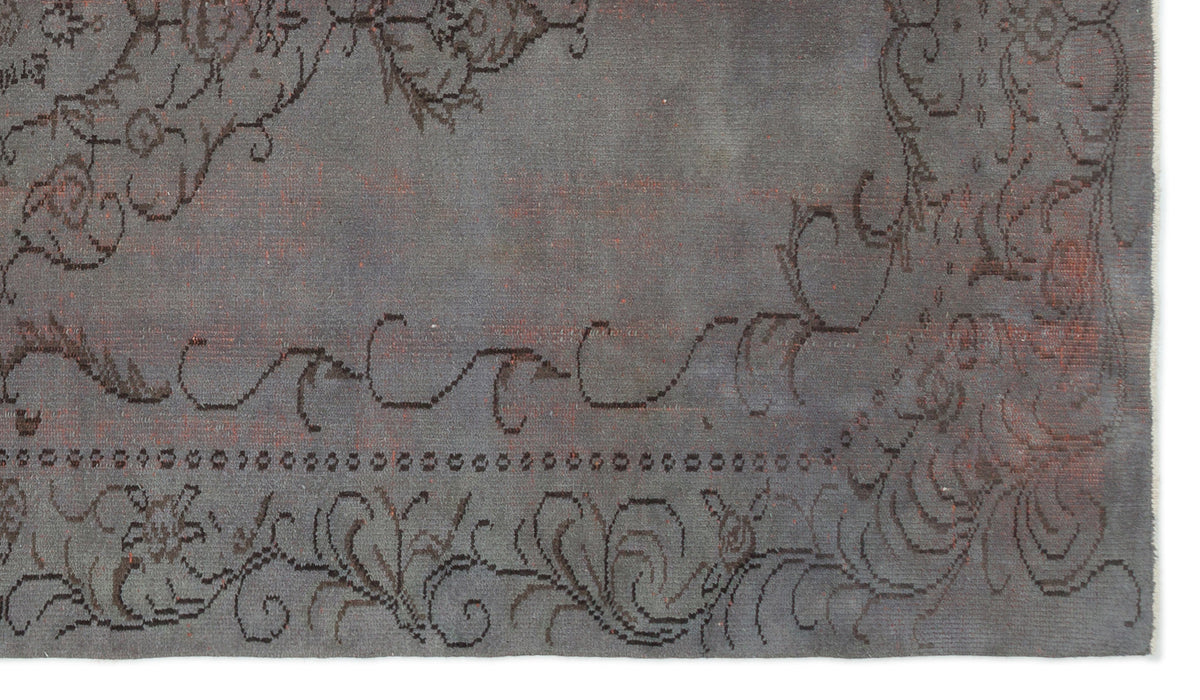 Gray Over Dyed Vintage Rug 5&#39;10&#39;&#39; x 10&#39;1&#39;&#39; ft 177 x 307 cm