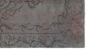 Gray Over Dyed Vintage Rug 5'10'' x 10'1'' ft 177 x 307 cm
