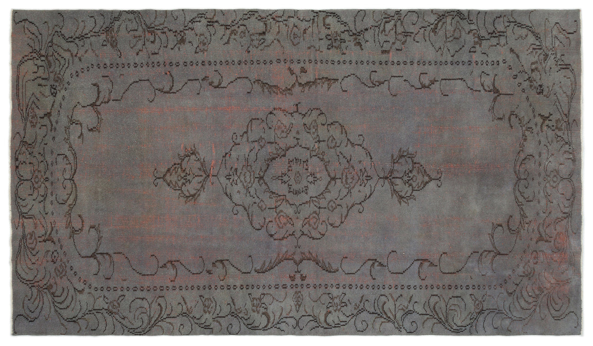 Gray Over Dyed Vintage Rug 5&#39;10&#39;&#39; x 10&#39;1&#39;&#39; ft 177 x 307 cm