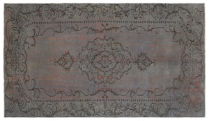 Gray Over Dyed Vintage Rug 5'10'' x 10'1'' ft 177 x 307 cm