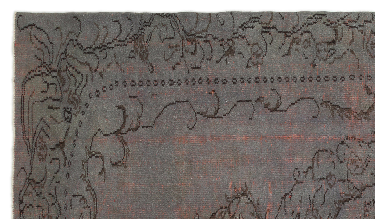 Gray Over Dyed Vintage Rug 5&#39;10&#39;&#39; x 10&#39;1&#39;&#39; ft 177 x 307 cm