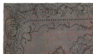 Gray Over Dyed Vintage Rug 5'10'' x 10'1'' ft 177 x 307 cm