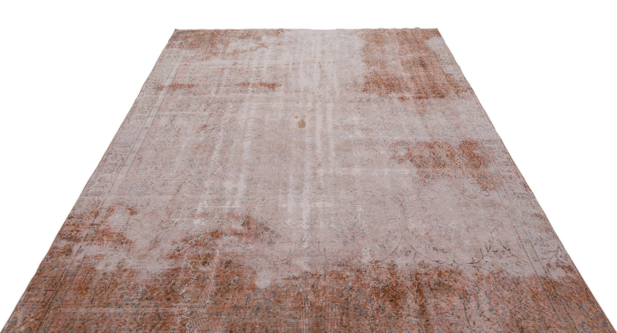 Brown Over Dyed Vintage Rug 6&#39;6&#39;&#39; x 10&#39;1&#39;&#39; ft 197 x 307 cm