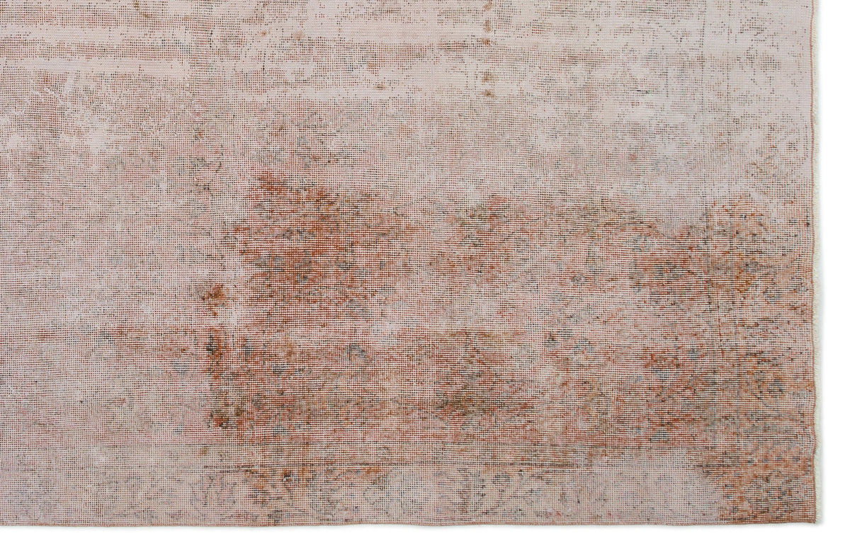 Brown Over Dyed Vintage Rug 6&#39;6&#39;&#39; x 10&#39;1&#39;&#39; ft 197 x 307 cm