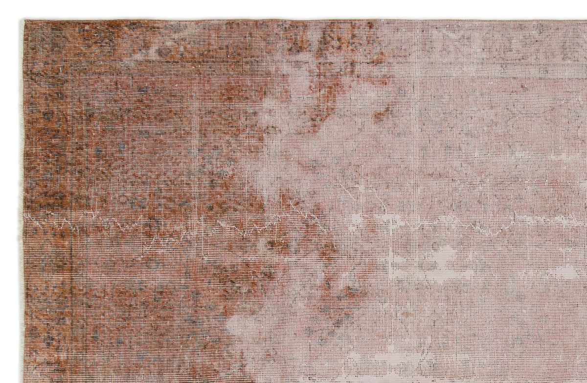 Brown Over Dyed Vintage Rug 6&#39;6&#39;&#39; x 10&#39;1&#39;&#39; ft 197 x 307 cm