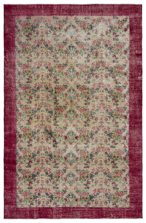 Retro Over Dyed Vintage Rug 6'3'' x 9'9'' ft 190 x 297 cm