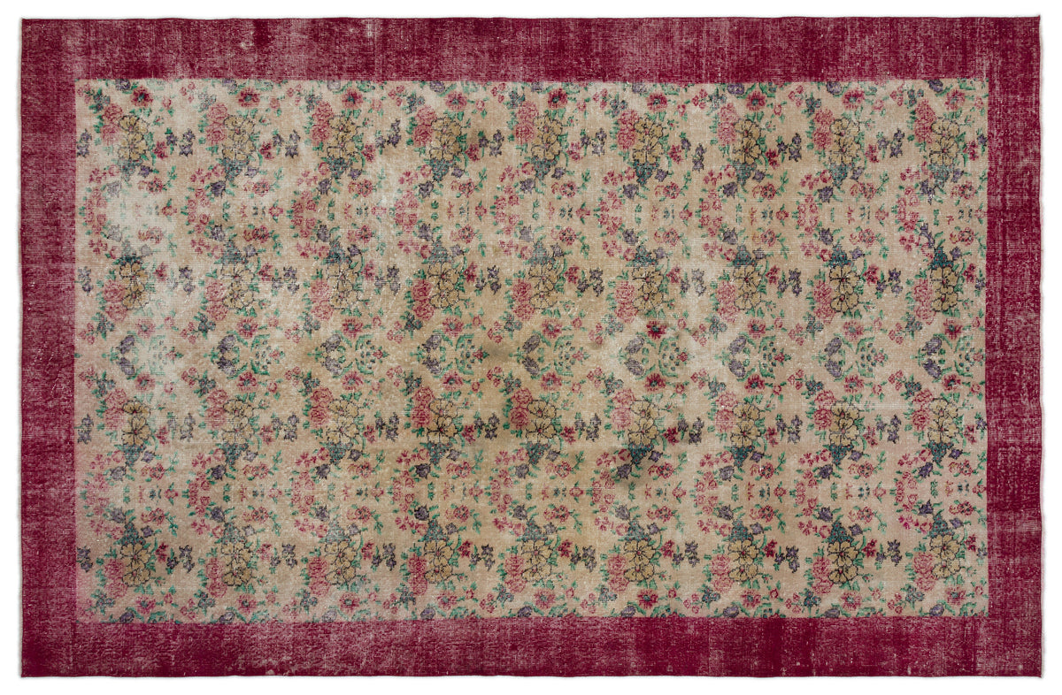 Retro Over Dyed Vintage Rug 6&#39;3&#39;&#39; x 9&#39;9&#39;&#39; ft 190 x 297 cm